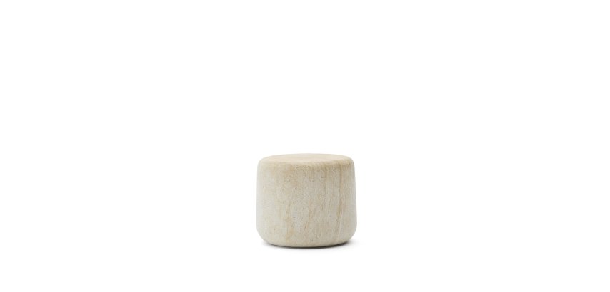 Side table Drasi in cement with travertine effect finish Ø60 cm
