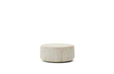 Coffee table Drasi in cement with travertine effect finish Ø90 cm