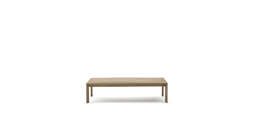 Table basse Ambra en bois d’acacia avec finition claire 82,5x140cm