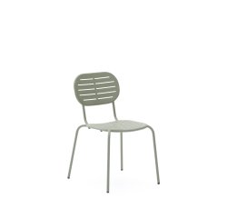 Chaise d’extérieur empilable Brai en acier galvanisé turquoise