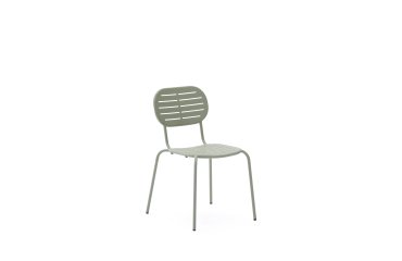 Brai stackable outdoor chair in turquoise galvanised steel