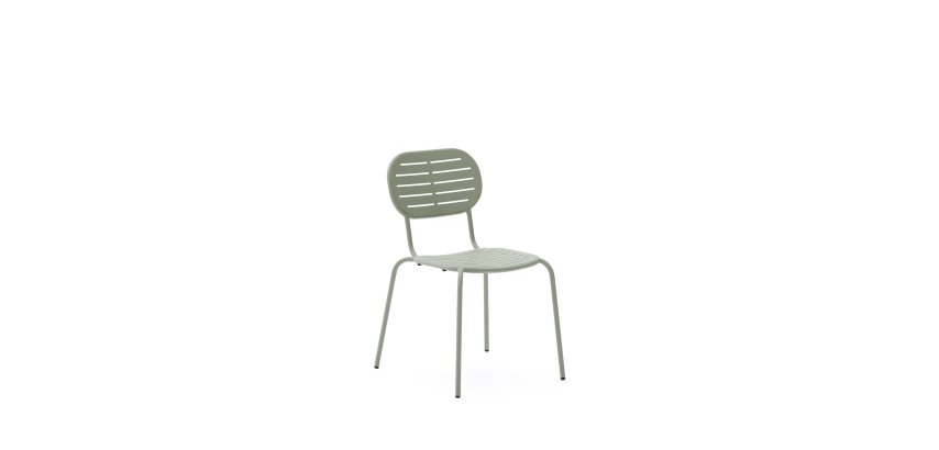 Chaise d’extérieur empilable Brai en acier galvanisé turquoise