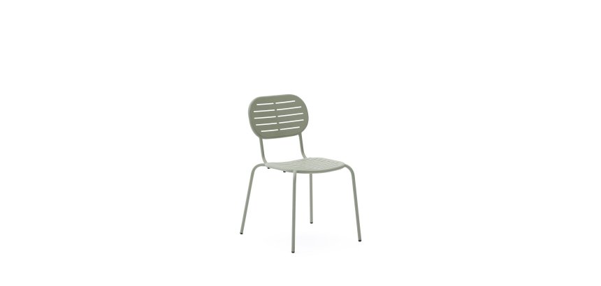 Chaise d’extérieur empilable Brai en acier galvanisé turquoise