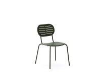 Brai stackable outdoor chair in green galvanised steel