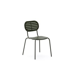 Chaise d’extérieur empilable Brai en acier galvanisé vert