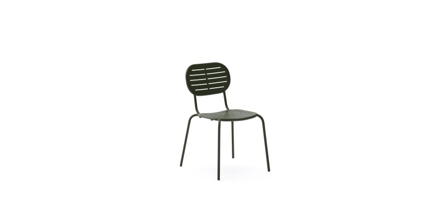 Chaise d’extérieur empilable Brai en acier galvanisé vert