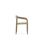 Chaise empilable Nina en bois d’acacia et corde écrue FSC 100 %