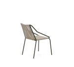 Zivia outdoor chair in ecru rope cord and green galvanised steel
