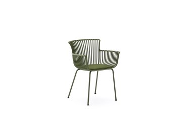 Chaise d’extérieur Surpika avec pieds en acier vert