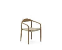 Stapelbarer Stuhl Nina aus Akazienholz und naturfarbenem Seil