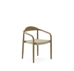 Chaise empilable Nina en bois d’acacia et corde écrue FSC 100 %