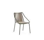 Zivia outdoor chair in ecru rope cord and green galvanised steel