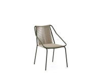 Zivia outdoor chair in ecru rope cord and green galvanised steel
