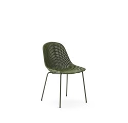 Chaise d’extérieur Quinby avec pieds en acier vert