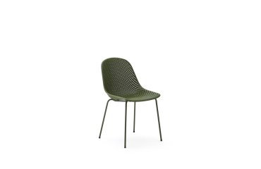 Quinby outdoor chair with green steel legs