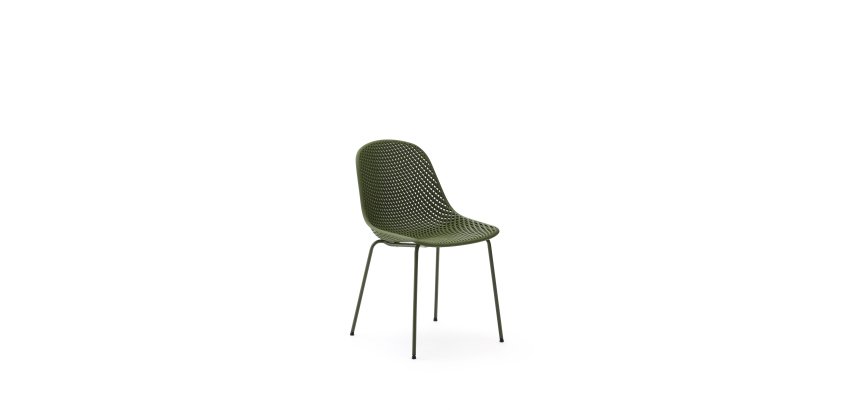Chaise d’extérieur Quinby avec pieds en acier vert