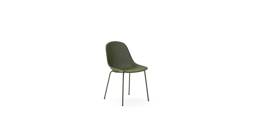 Chaise d’extérieur Quinby avec pieds en acier vert