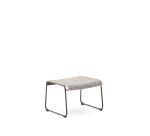 Repose-pieds Maurina en acier galvanisé vert et en corde écrue et grise 58 x 52,5 cm