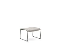 Poggiapiedi Maurina in acciaio zincato verde e corda ecru e grigia 58 x 52,5 cm