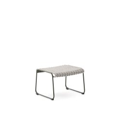 Repose-pieds Maurina en acier galvanisé vert et en corde écrue et grise 58 x 52,5 cm