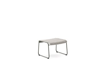 Maurina footrest in green galvanised steel and ecru and grey rope cord 58 x 52.5cm