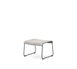 Repose-pieds Maurina en acier galvanisé vert et en corde écrue et grise 58 x 52,5 cm