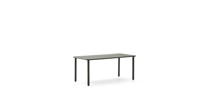 Table d’extérieur Brai en acier galvanisé vert 180 x 90 cm
