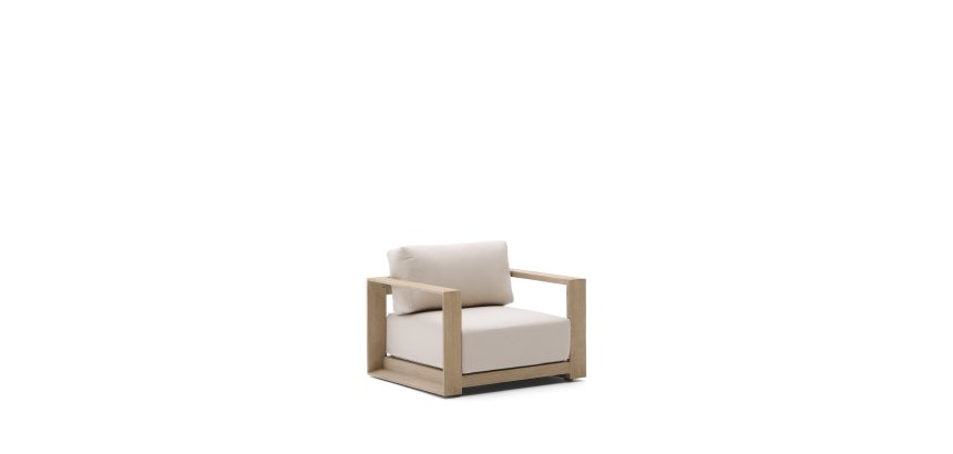 Sessel Ambra aus Akazienholz mit heller Oberfläche