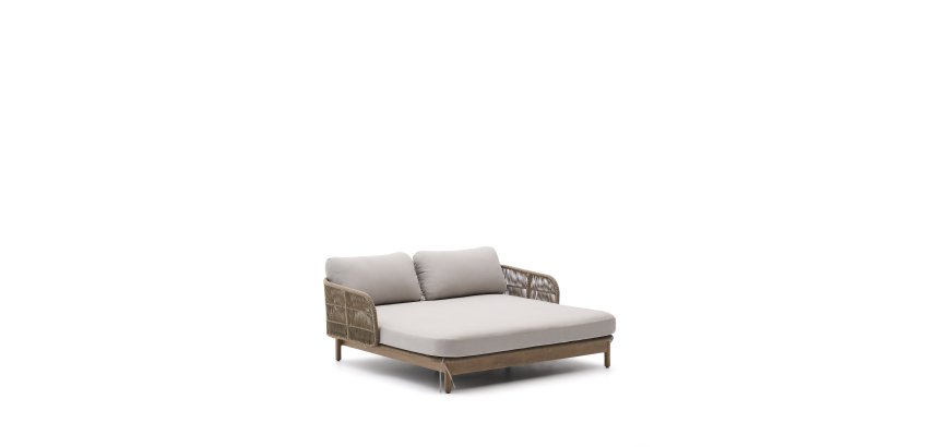 Transat double Catalina en corde beige et bois d’acacia