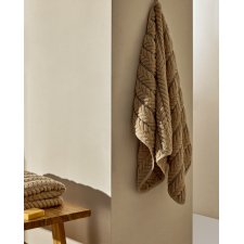 Drap de bain Rune 100 % coton jacquard beige 70 x 140 cm