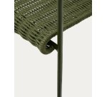 Fauteuil empilable Maurina en acier galvanisé vert et corde verte