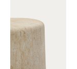 Table d'appoint Drasi en ciment avec finition effet travertin Ø46 cm