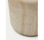 Table d'appoint Drasi en ciment avec finition effet travertin Ø46 cm