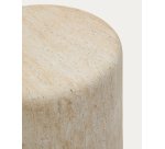 Table d'appoint Drasi en ciment avec finition effet travertin Ø46 cm