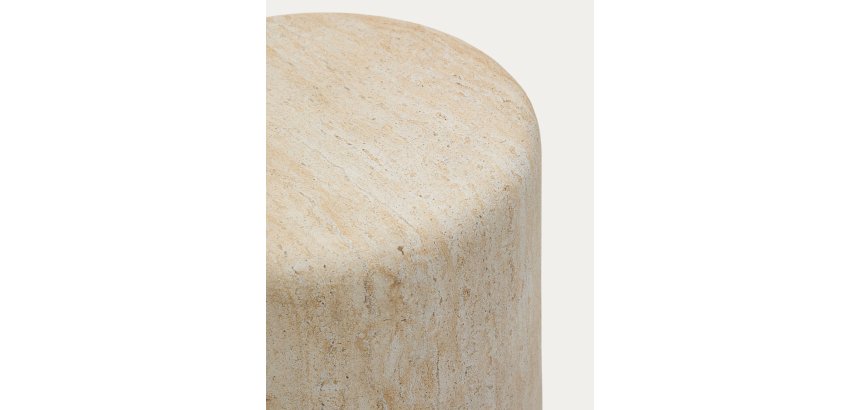 Tavolo d’appoggio Drasi in cemento con finitura effetto travertino Ø 46 cm