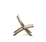 Folding armchair Chabeli in acacia wood and cream rope
