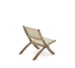 Folding armchair Chabeli in acacia wood and cream rope