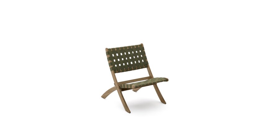 Fauteuil pliable Chabeli bois d'acacia et corde verte