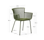 Chaise d’extérieur Surpika avec pieds en acier vert