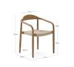 Stapelbarer Stuhl Nina aus Akazienholz und naturfarbenem Seil