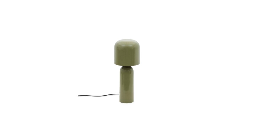 Monze table lamp in green painted metal
