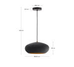 Plafonnier Inda en métal finition noire Ø 30 cm