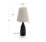 Lampe de table Luvia en bois peint noir