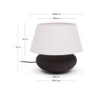 Lampe de table Nessi en métal avec finition effet terre cuite noir