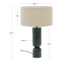 Lampada da tavolo Vex in marmo verde con paralume in lino grigio