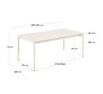 Table extensible d'extérieur Zaltana en aluminium finition gris clair 180 (240) x 100 cm