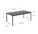 Table d'extérieur extensible Zaltana - structure aluminium