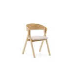 Chaise Godia en placage de frêne finition naturelle et tissu chenille beige