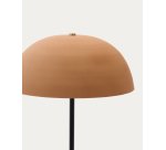 Lampadaire Nibla en métal noir et abat-jour avec effet terre cuite