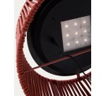 Lampadaire solaire d’extérieur Aldet en corde chinée terracotta et pied en métal terracotta Ø 46 cm